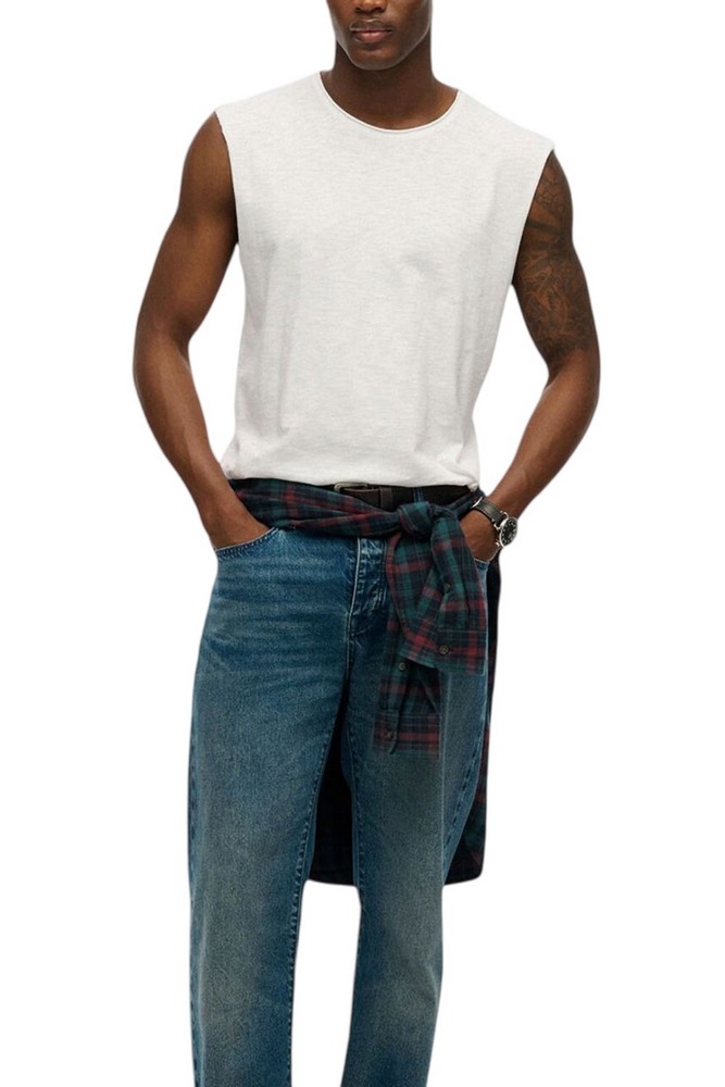 SUPERDRY D3 OVIN RAW EDGE SLUB TANK ΑΜΑΝΙΚΗ ΜΠΛΟΥΖΑ ΑΝΔΡΙΚΗ WHITE