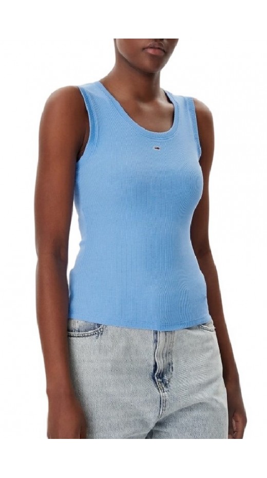 TOMMY JEANS  ESSENTIAL RIB TANK EXT ΤΟΠ ΓΥΝΑΙΚΕΙΟ CIEL
