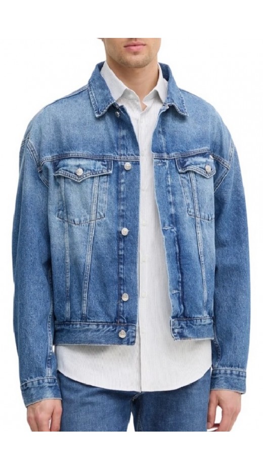 CALVIN KLEIN JEANS RELAXED DENIM JACKET ΜΠΟΥΦΑΝ ΑΝΔΡΙΚΟ BLUΕ DENIM