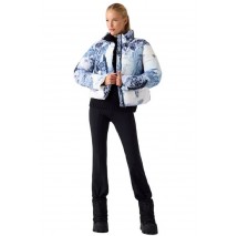 GUESS PRINTED MOUNTAINS CROP PUFFA ΜΠΟΥΦΑΝ ΓΥΝΑΙΚΕΙΟ BLUE