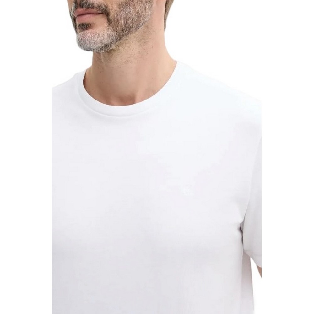CALVIN KLEIN JEANS SMOOTH CTTN SOLID CREWNK TEE T-SHIRT ΜΠΛΟΥΖΑ ΑΝΔΡΙΚΗ WHITE