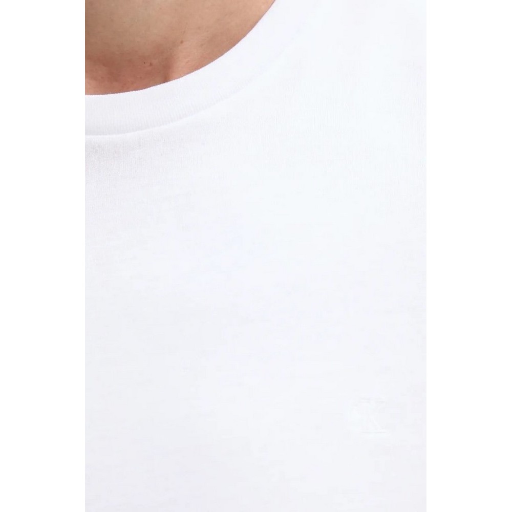 CALVIN KLEIN JEANS SMOOTH CTTN SOLID CREWNK TEE T-SHIRT ΜΠΛΟΥΖΑ ΑΝΔΡΙΚΗ WHITE