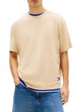 TOMMY JEANS 90S WAVING FLAG T-SHIRT ΜΠΛΟΥΖΑ ΑΝΔΡΙΚΗ BEIGE