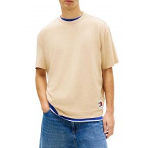 TOMMY JEANS 90S WAVING FLAG T-SHIRT ΜΠΛΟΥΖΑ ΑΝΔΡΙΚΗ BEIGE