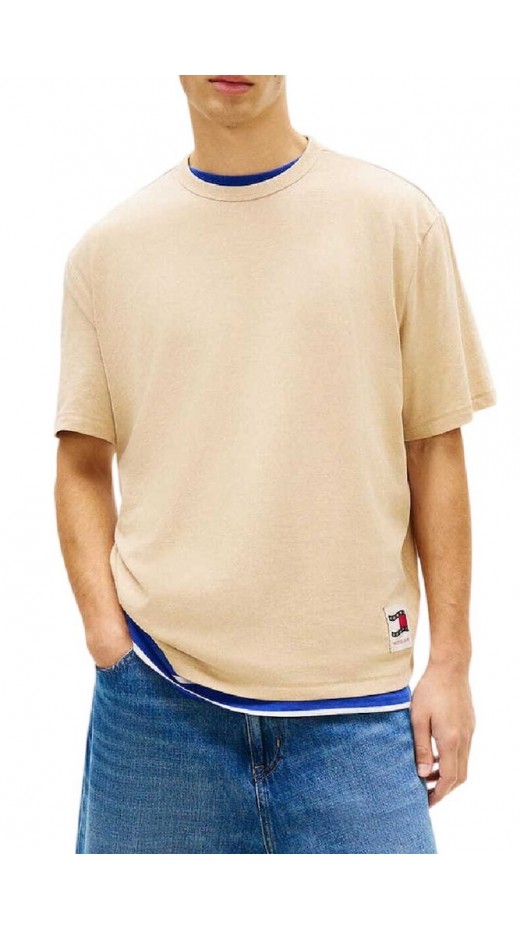 TOMMY JEANS 90S WAVING FLAG T-SHIRT ΜΠΛΟΥΖΑ ΑΝΔΡΙΚΗ BEIGE
