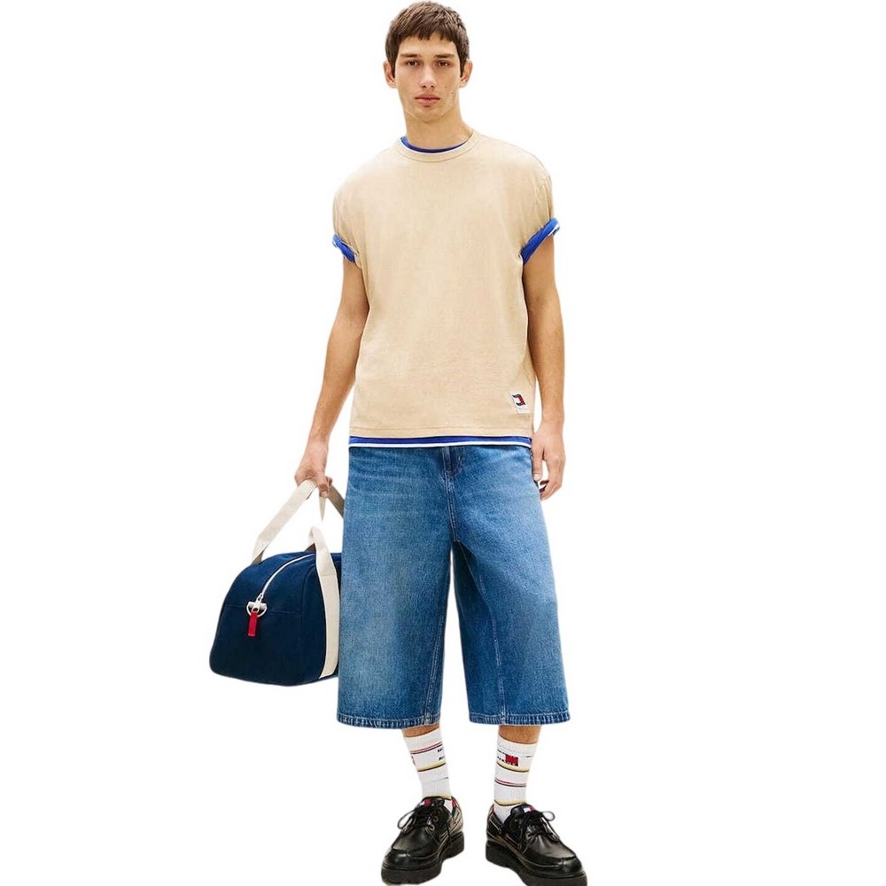 TOMMY JEANS 90S WAVING FLAG T-SHIRT ΜΠΛΟΥΖΑ ΑΝΔΡΙΚΗ BEIGE