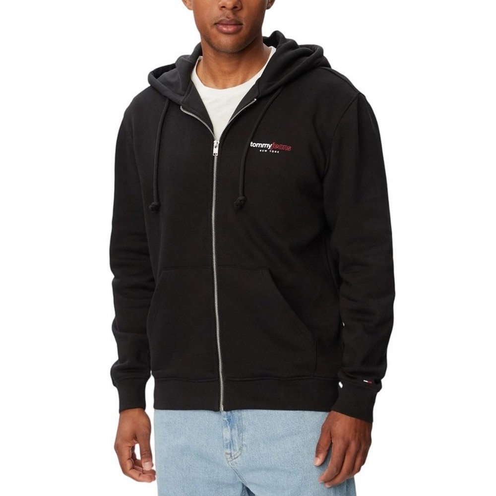 TOMMY JEANS REG DNA BACKPRINT FZ HD ΖΑΚΕΤΑ ΦΟΥΤΕΡ ΑΝΔΡΙΚΗ BLACK
