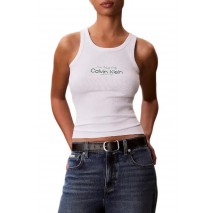 CALVIN KLEIN JEANS CONTOUR 2X2 RIB GRAPHIC TANK ΤΟΠ ΓΥΝΑΙΚΕΙΟ BRIGHT WHITE
