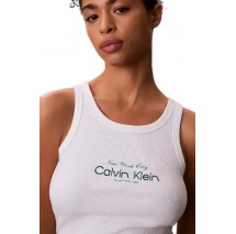 CALVIN KLEIN JEANS CONTOUR 2X2 RIB GRAPHIC TANK ΤΟΠ ΓΥΝΑΙΚΕΙΟ BRIGHT WHITE