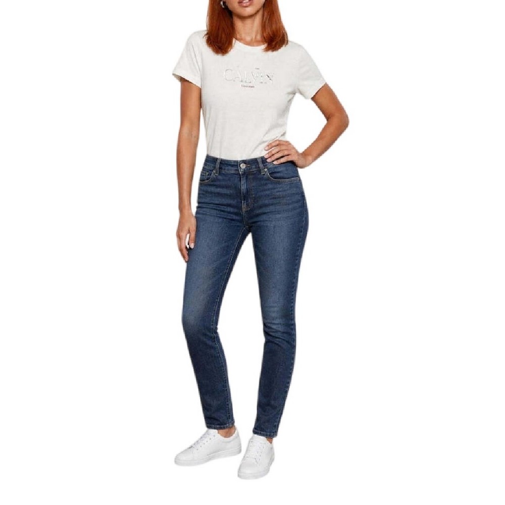 CALVIN KLEIN  CLASSIC RESORT FOIL LOGO TEE T-SHIRT ΜΠΛΟΥΖΑ ΓΥΝΑΙΚΕΙΑ OFF WHITE