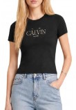 CALVIN KLEIN  CLASSIC RESORT FOIL LOGO TEE T-SHIRT ΜΠΛΟΥΖΑ ΓΥΝΑΙΚΕΙΑ BLACK