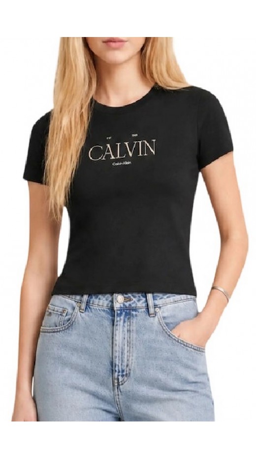 CALVIN KLEIN  CLASSIC RESORT FOIL LOGO TEE T-SHIRT ΜΠΛΟΥΖΑ ΓΥΝΑΙΚΕΙΑ BLACK