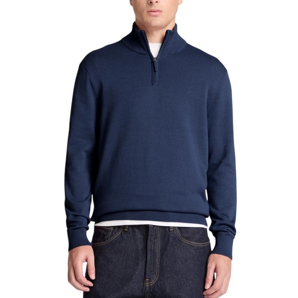 TIMBERLAND COTTON 1/4 ZIP SWEATER ΜΠΛΟΥΖΑ ΠΛΕΚΤΗ ΑΝΔΡΙΚΗ NAVY