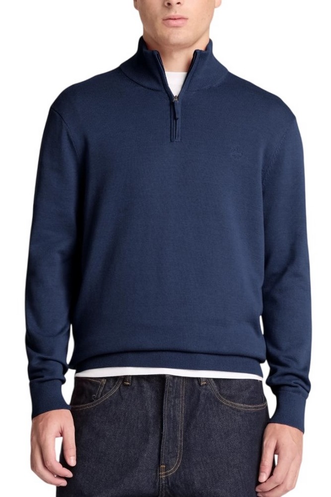 TIMBERLAND COTTON 1/4 ZIP SWEATER ΜΠΛΟΥΖΑ ΠΛΕΚΤΗ ΑΝΔΡΙΚΗ NAVY