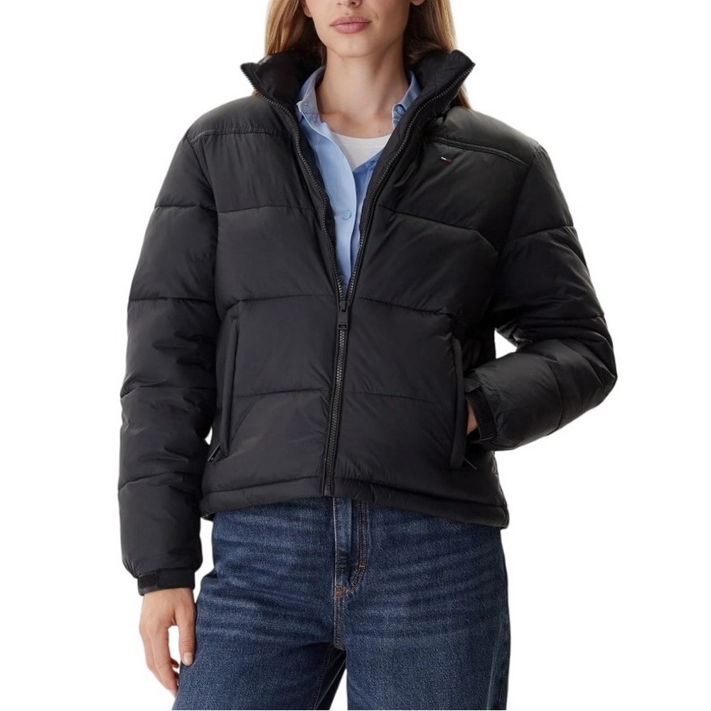 TOMMY JEANS PCKBL HOOD ESS PUFFER EXT ΜΠΟΥΦΑΝ ΓΥΝΑΙΚΕΙΟ BLACK