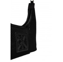 CALVIN KLEIN EMBLEM MESH SHOULDER BAG ΤΣΑΝΤΑ ΓΥΝΑΙΚΕΙΑ BLACK