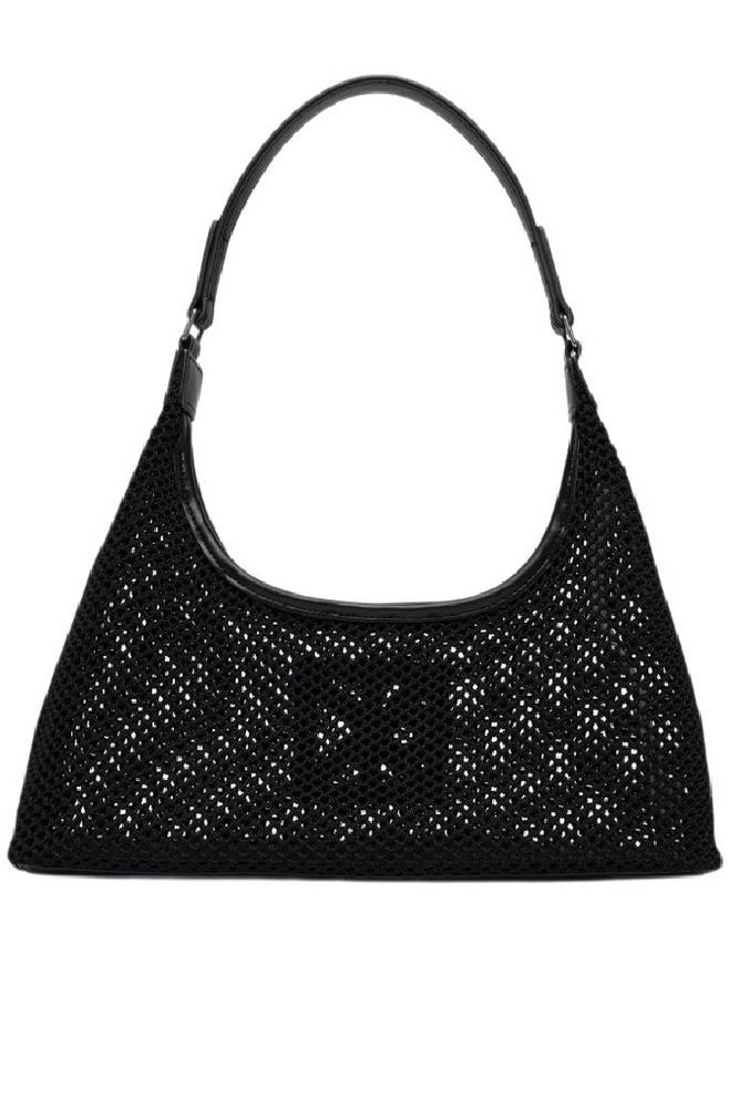 CALVIN KLEIN EMBLEM MESH SHOULDER BAG ΤΣΑΝΤΑ ΓΥΝΑΙΚΕΙΑ BLACK