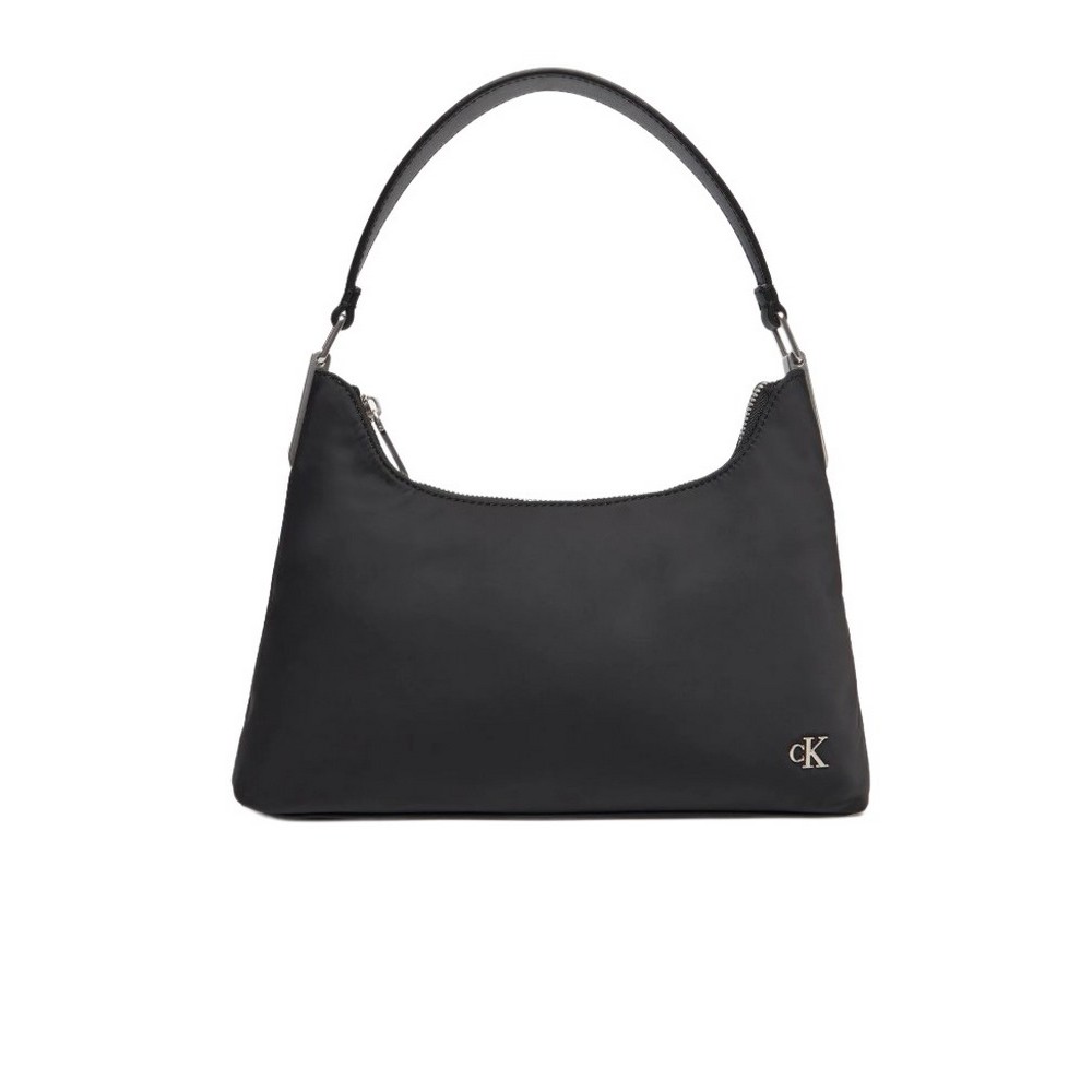 CALVIN KLEIN SATIN NYLON SMALL SHOULDER BAG ΤΣΑΝΤΑ ΓΥΝΑΙΚΕΙΑ BLACK