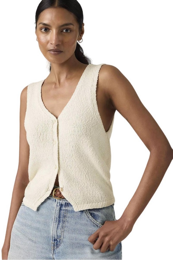 LEVIS HELEN MINI BOUCLE VEST ΓΙΛΕΚΟ ΓΥΝΑΙΚΕΙΟ ECRU