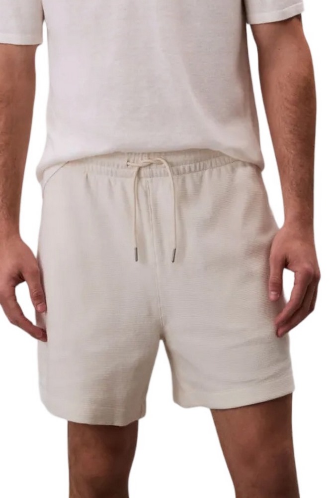 CALVIN KLEIN JEANS HD COTTON WAFFLE SHORT ΒΕΡΜΟΥΔΑ ΑΝΔΡΙΚΗ OFF WHITE