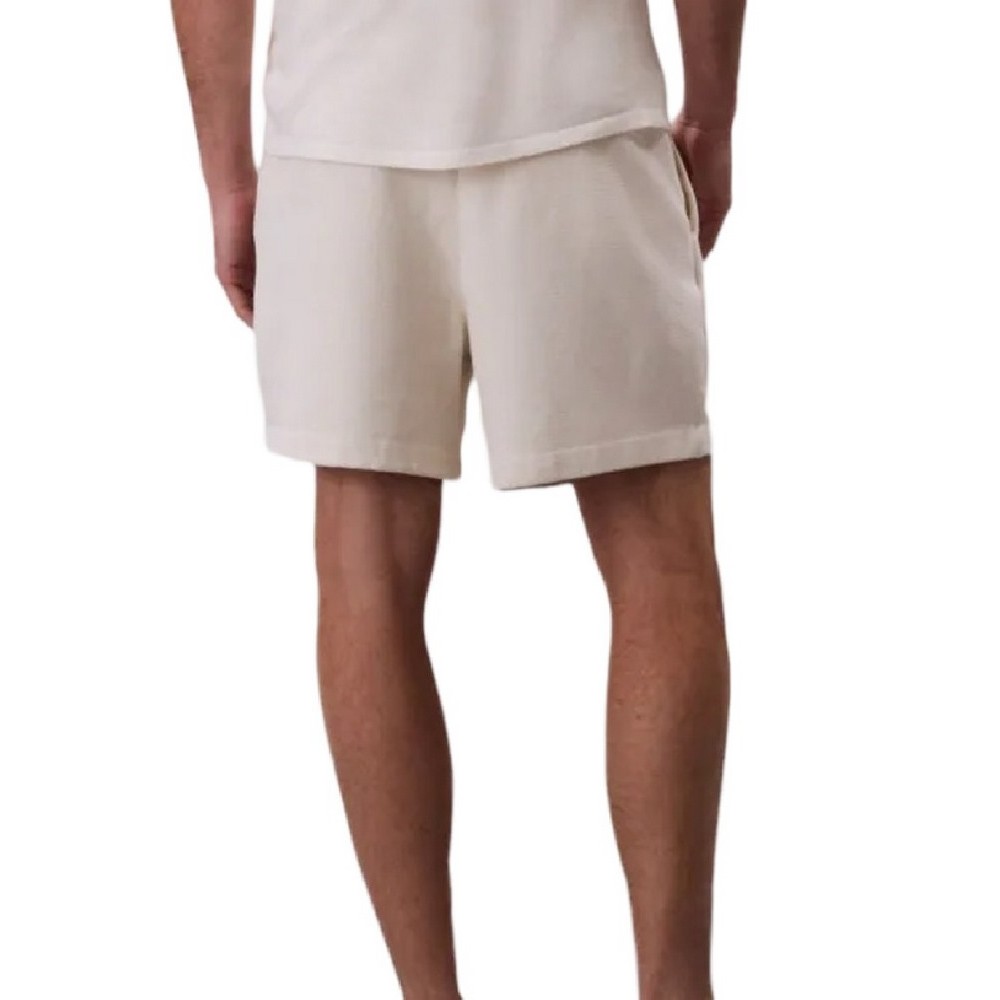 CALVIN KLEIN JEANS HD COTTON WAFFLE SHORT ΒΕΡΜΟΥΔΑ ΑΝΔΡΙΚΗ OFF WHITE