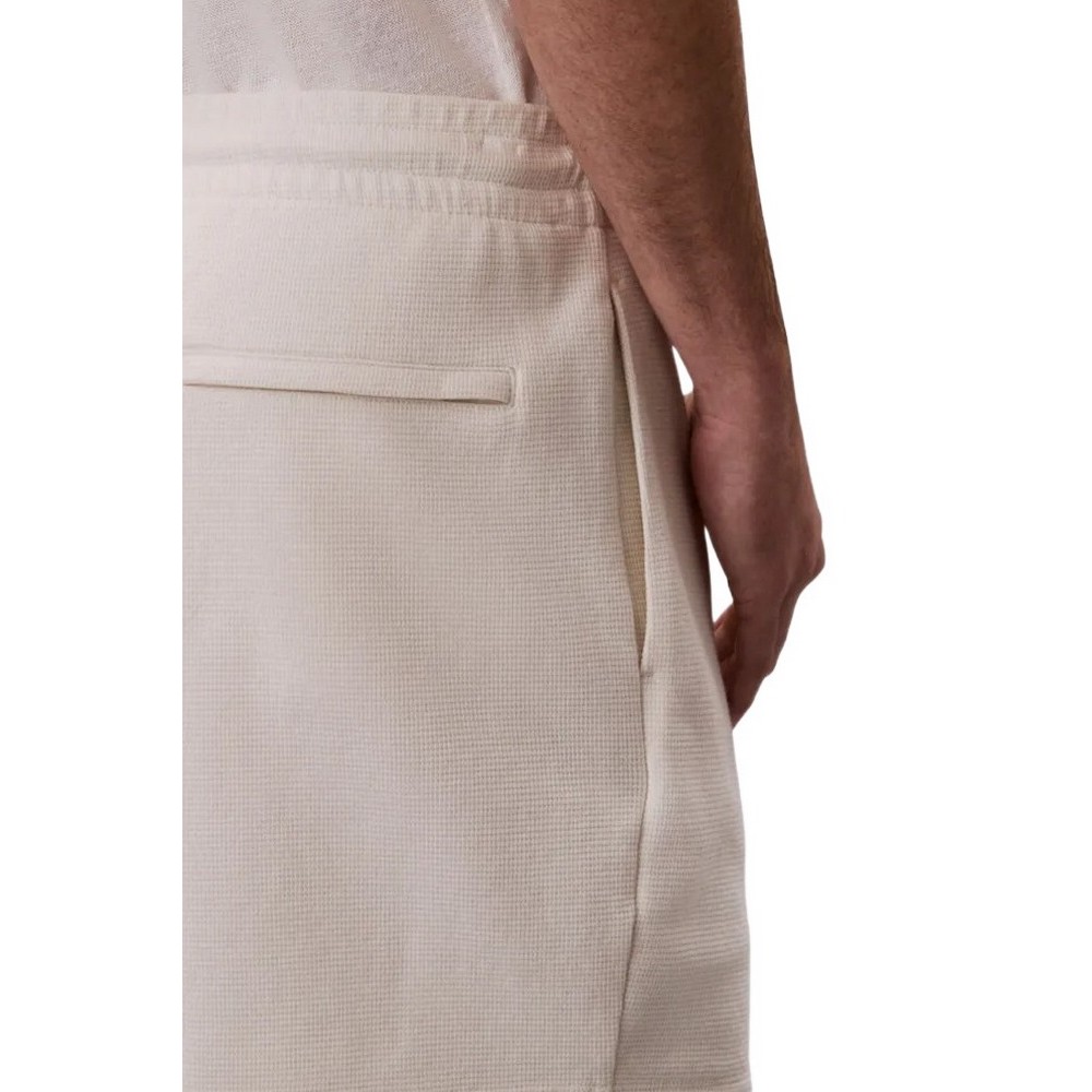CALVIN KLEIN JEANS HD COTTON WAFFLE SHORT ΒΕΡΜΟΥΔΑ ΑΝΔΡΙΚΗ OFF WHITE