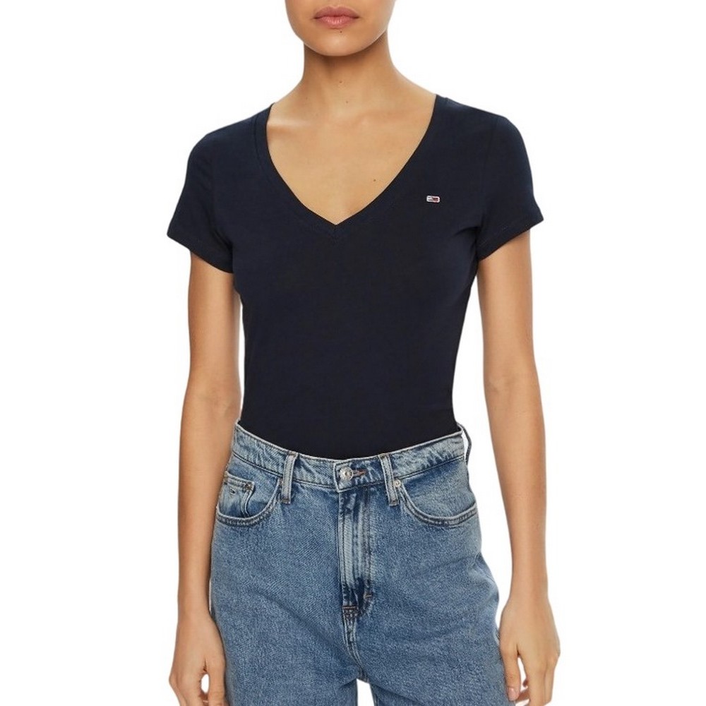 TOMMY JEANS V-NECK TEE T-SHIRT ΜΠΛΟΥΖΑ ΓΥΝΑΙΚΕΙΑ DARK NAVY