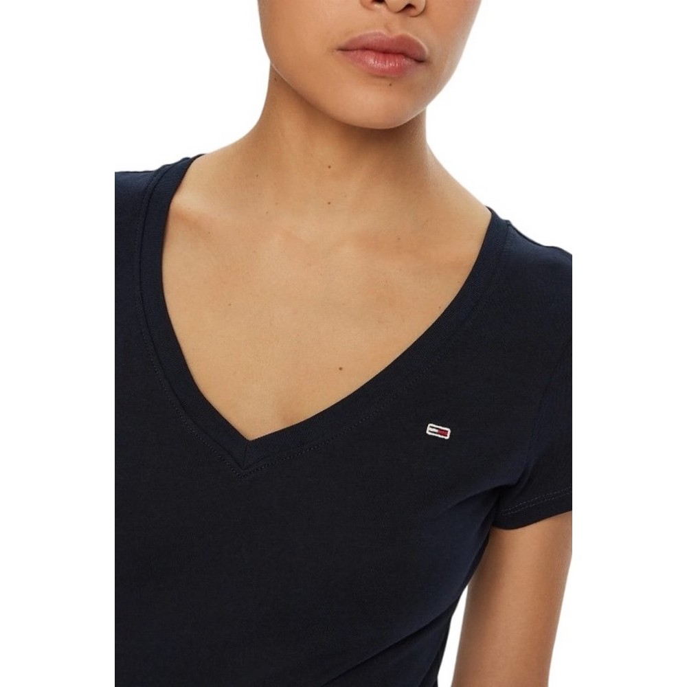 TOMMY JEANS V-NECK TEE T-SHIRT ΜΠΛΟΥΖΑ ΓΥΝΑΙΚΕΙΑ DARK NAVY
