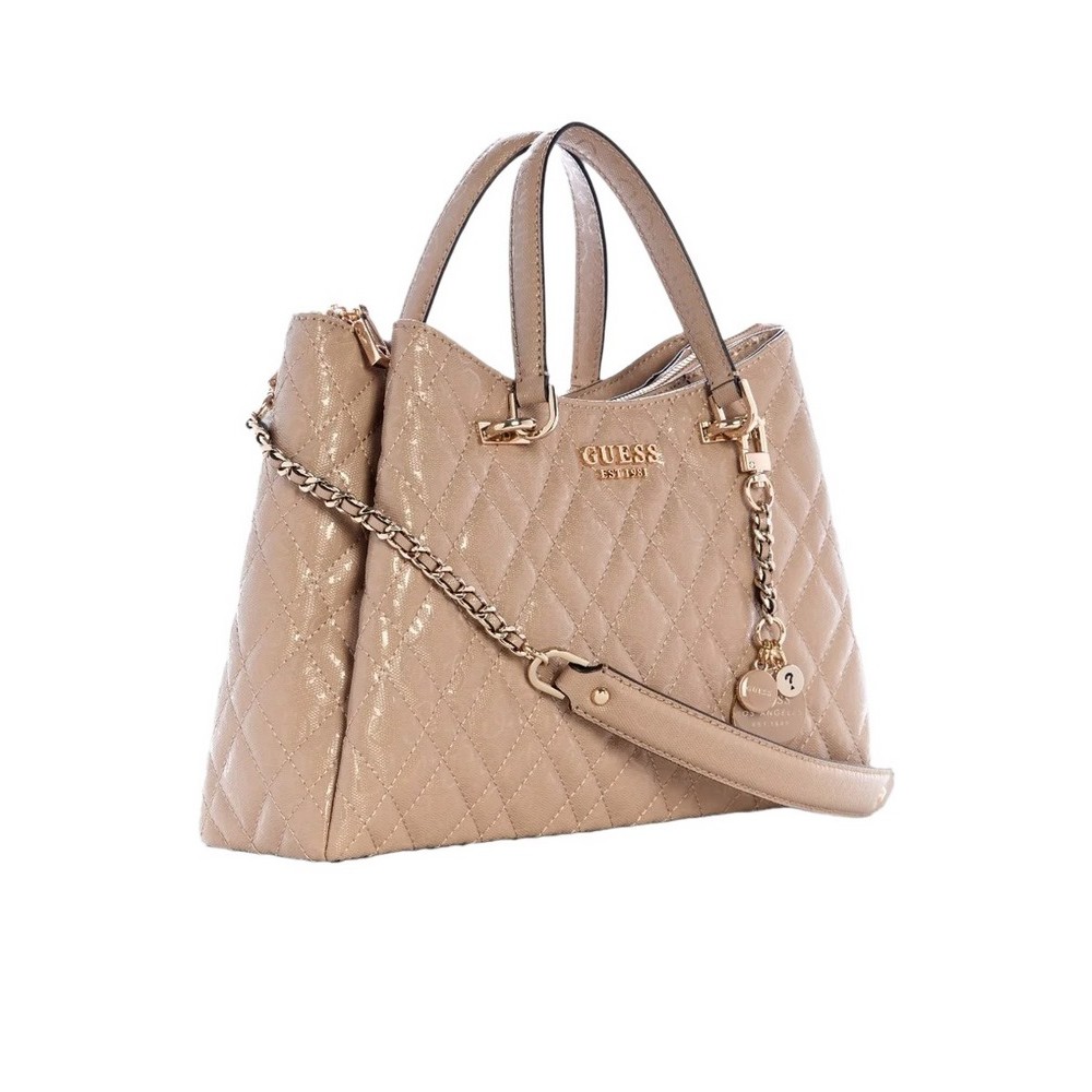 GUESS ISEMAY GFRIEND SHLDR SATCHEL ΤΣΑΝΤΑ ΓΥΝΑΙΚΕΙΑ OFF WHITE