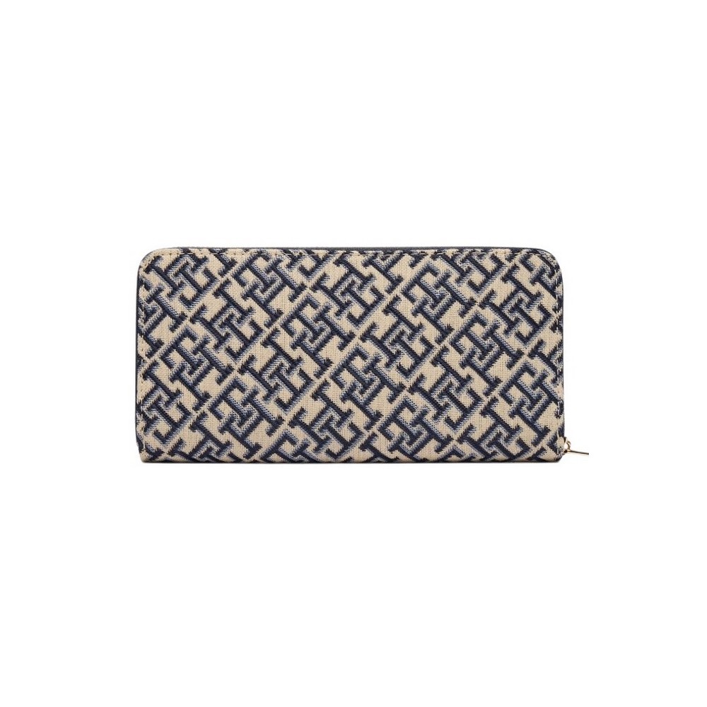TOMMY HILFIGER ICON LRG ZA JACQUARD ΠΟΡΤΟΦΟΛΙ ΓΥΝΑΙΚΕΙΟ NAVY/ECRU