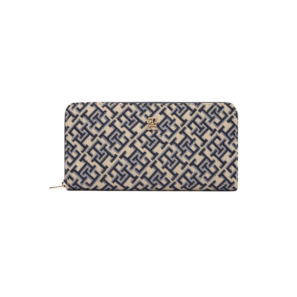 TOMMY HILFIGER ICON LRG ZA JACQUARD ΠΟΡΤΟΦΟΛΙ ΓΥΝΑΙΚΕΙΟ NAVY/ECRU