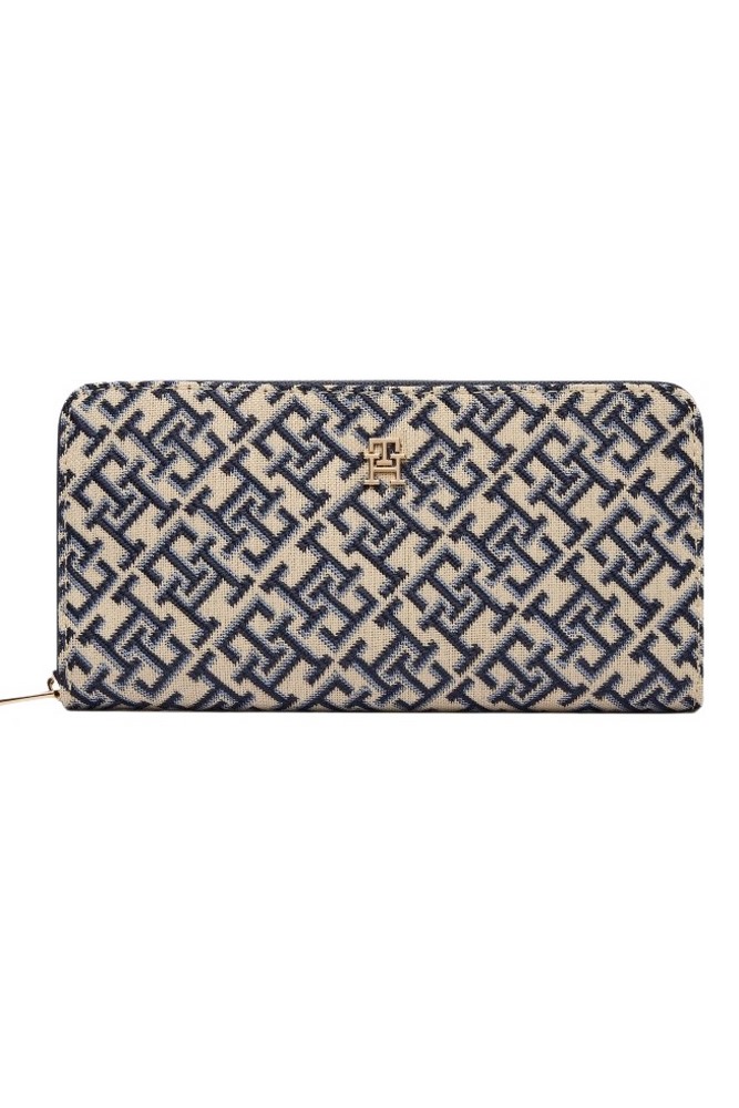 TOMMY HILFIGER ICON LRG ZA JACQUARD ΠΟΡΤΟΦΟΛΙ ΓΥΝΑΙΚΕΙΟ NAVY/ECRU