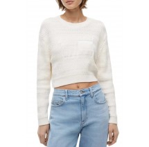 TOMMY JEANS TEXTURED FLAG SWEATER ΠΛΕΚΤΗ ΜΠΛΟΥΖΑ ΓΥΝΑΙΚΕΙΑ OFF WHITE