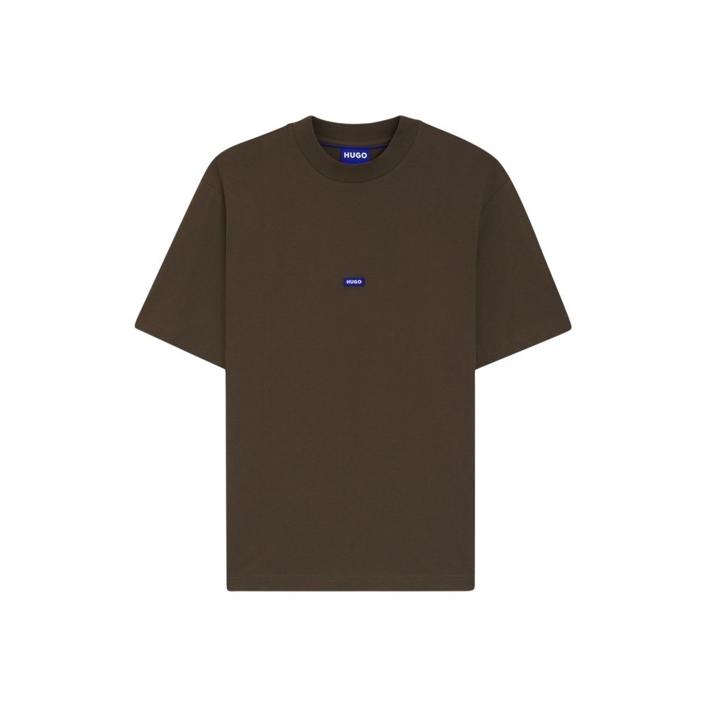 HUGO BOSS JERSEY NIEROS T-SHIRT ΜΠΛΟΥΖΑ ΑΝΔΡΙΚΗ DARK BROWN