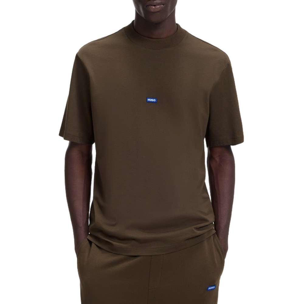 HUGO BOSS JERSEY NIEROS T-SHIRT ΜΠΛΟΥΖΑ ΑΝΔΡΙΚΗ DARK BROWN