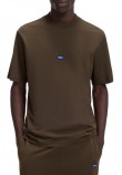 HUGO BOSS JERSEY NIEROS T-SHIRT ΜΠΛΟΥΖΑ ΑΝΔΡΙΚΗ DARK BROWN