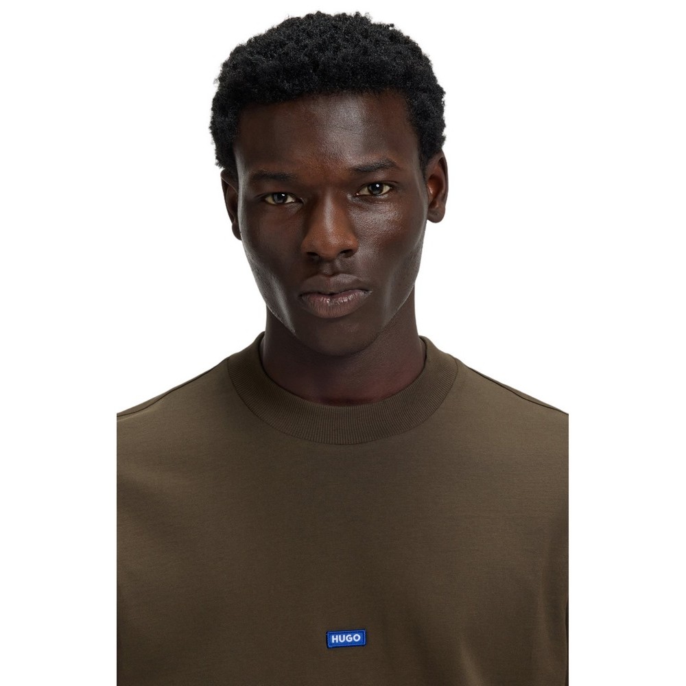 HUGO BOSS JERSEY NIEROS T-SHIRT ΜΠΛΟΥΖΑ ΑΝΔΡΙΚΗ DARK BROWN