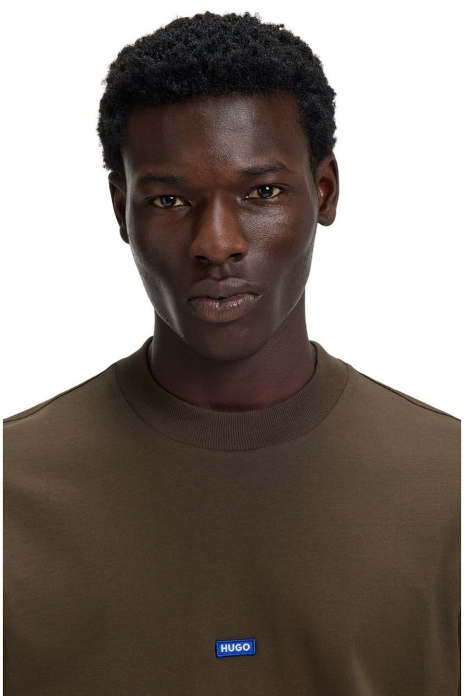 HUGO BOSS JERSEY NIEROS T-SHIRT ΜΠΛΟΥΖΑ ΑΝΔΡΙΚΗ DARK BROWN