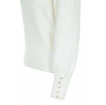 GUESS YUKI FUZ CUT-OUT SWEATER ΜΠΛΟΥΖΑ ΠΛΕΚΤΗ  ΓΥΝΑΙΚΕΙΑ OFF WHITE