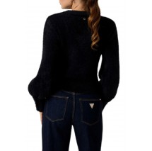 GUESS YUKI FUZ CUT-OUT SWEATER ΜΠΛΟΥΖΑ ΠΛΕΚΤΗ  ΓΥΝΑΙΚΕΙΑ BLACK