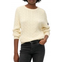 SUPERDRY SLOUCHY CABLE KNIT ΜΠΛΟΥΖΑ ΠΛΕΚΤΗ ΓΥΝΑΙΚΕΙΑ OFF WHITE