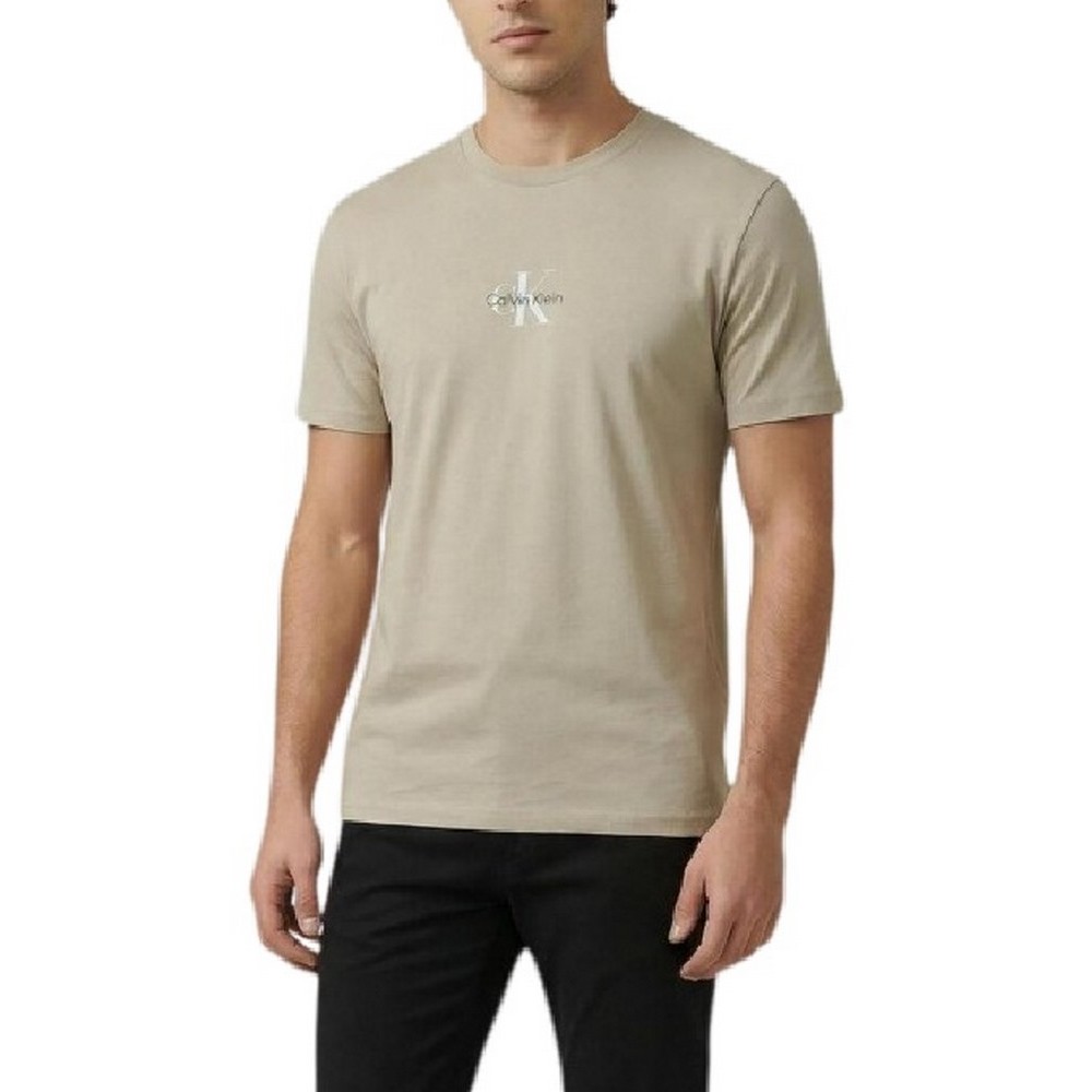 CALVIN KLEIN JEANS 30S MICRO MONOLOGO GRAPHIC T-SHIRT ΑΝΔΡΙΚΟ BEIGE