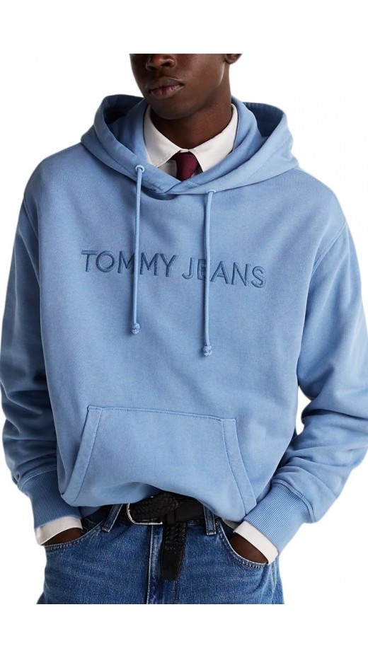 TOMMY JEANS RLX TJ LABEL HOODIE ΜΠΛΟΥΖΑ ΦΟΥΤΕΡ ΑΝΔΡΙΚΗ CIEL