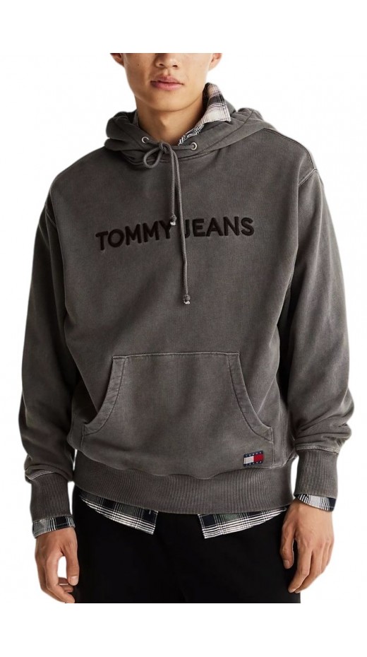 TOMMY JEANS RLX TJ LABEL HOODIE ΜΠΛΟΥΖΑ ΦΟΥΤΕΡ ΑΝΔΡΙΚΗ BLACK