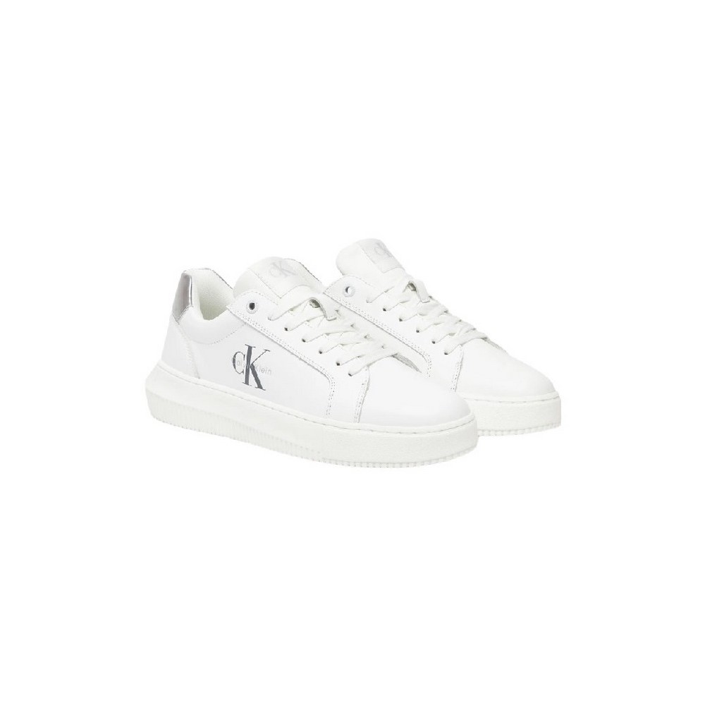 CALVIN KLEIN JEANS CHUNKY CUPSOLE LTH SILVER ΠΑΠΟΥΤΣΙ ΓΥΝΑΙΚΕΙΟ WHITE SILVER