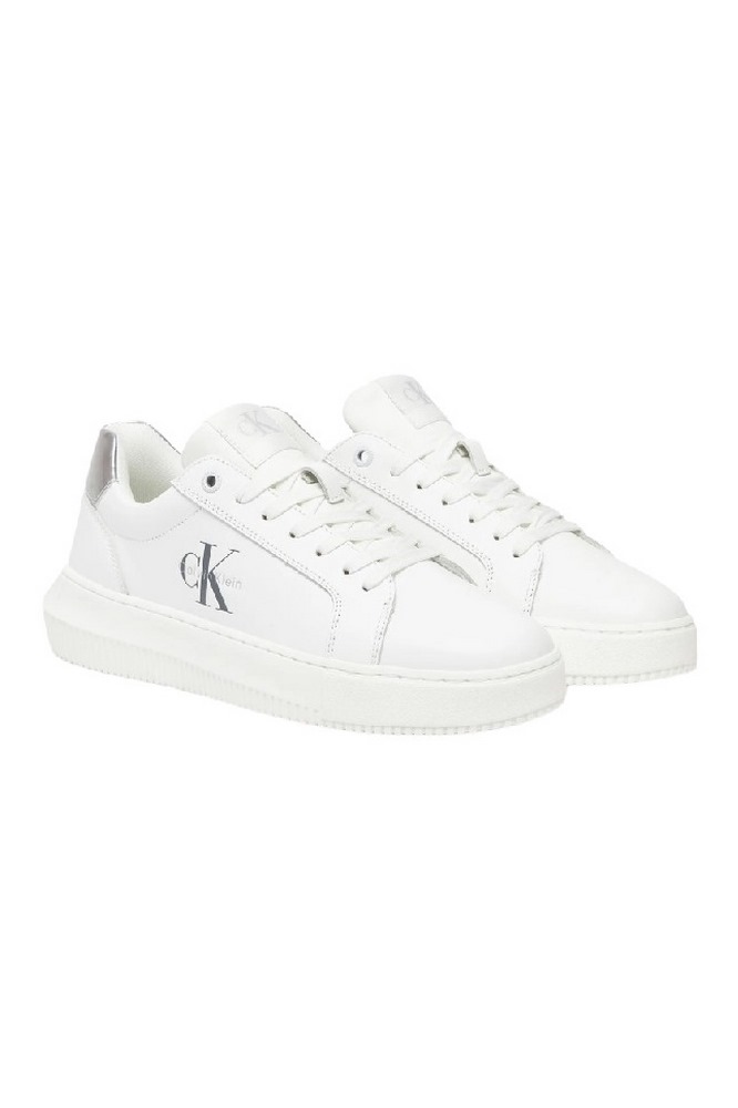 CALVIN KLEIN JEANS CHUNKY CUPSOLE LTH SILVER ΠΑΠΟΥΤΣΙ ΓΥΝΑΙΚΕΙΟ WHITE SILVER