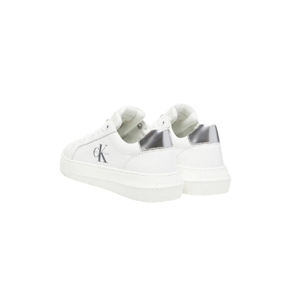 CALVIN KLEIN JEANS CHUNKY CUPSOLE LTH SILVER ΠΑΠΟΥΤΣΙ ΓΥΝΑΙΚΕΙΟ WHITE SILVER