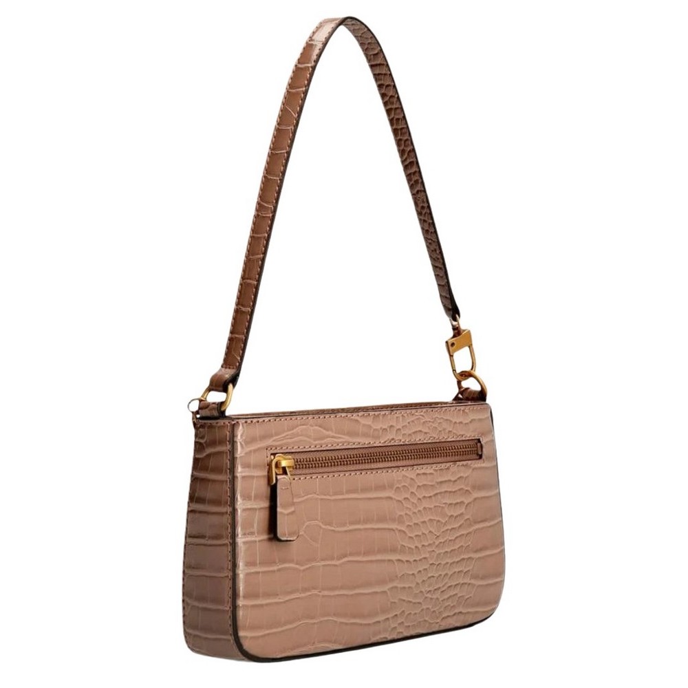 ΤΣΑΝΤΑ KATEY CROC MINI TOP ZIP SHLDR ΓΥΝΑΙΚΕΙΑ GUESS BEIGE