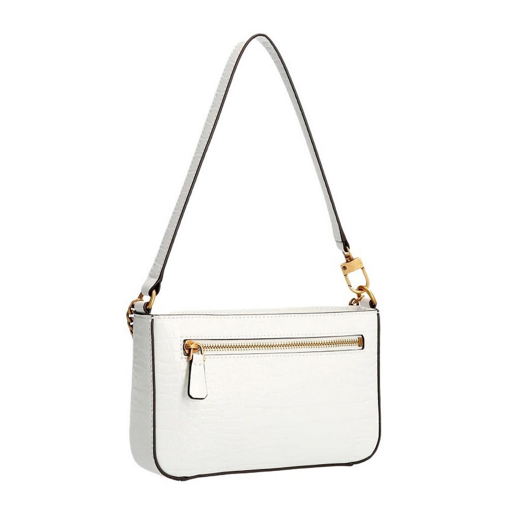 ΤΣΑΝΤΑ KATEY CROC MINI TOP ZIP SHLDR ΓΥΝΑΙΚΕΙΑ GUESS WHITE