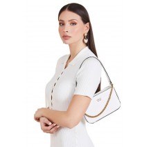 ΤΣΑΝΤΑ KATEY CROC MINI TOP ZIP SHLDR ΓΥΝΑΙΚΕΙΑ GUESS WHITE